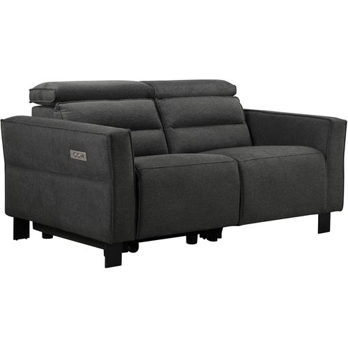 Carpari-canapé 2 Places Avec 1 Fauteuil Relax Électrique En Tissu Anthracite
