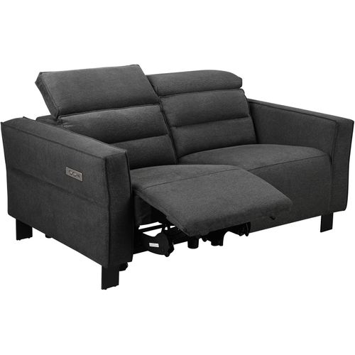 Carpari-canapé 2 Places Avec 1 Fauteuil Relax Électrique En Tissu Anthracite