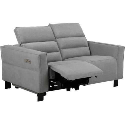 Carpari-canapé 2 Places Avec 1 Fauteuil Relax Électrique En Tissu Gris Clair