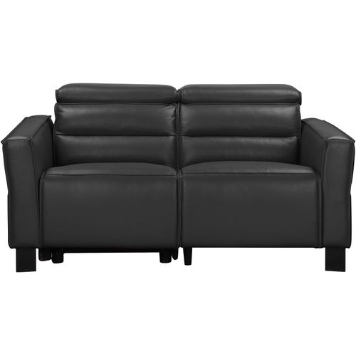 Carpari-canapé 2 Places Avec 1 Fauteuil Relax Manuel En Pu Noir