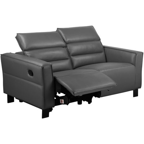 Carpari-canapé 2 Places Avec 1 Fauteuil Relax Manuel En Pu Gris