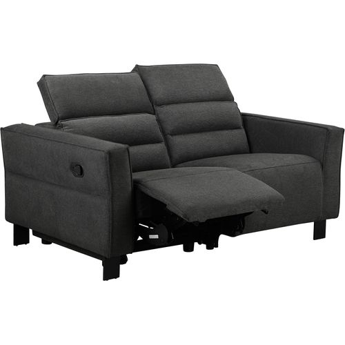 Carpari-canapé 2 Places Avec 1 Fauteuil Relax Manuel En Tissu Anthracite