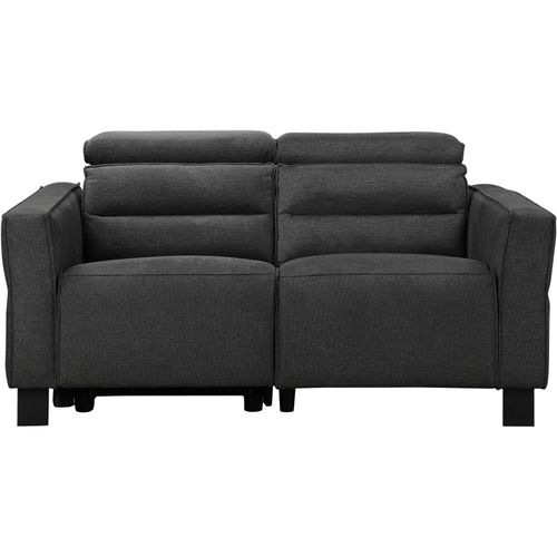 Carpari-canapé 2 Places Avec 1 Fauteuil Relax Manuel En Tissu Anthracite