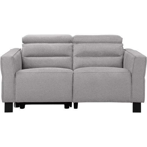 Carpari-canapé 2 Places Avec 1 Fauteuil Relax Manuel En Tissu Gris Clair