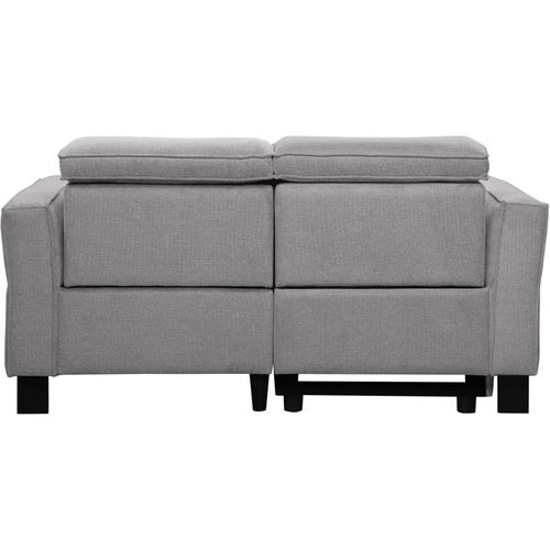 Carpari-canapé 2 Places Avec 1 Fauteuil Relax Manuel En Tissu Gris Clair