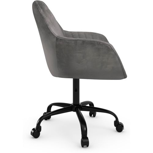 Perry2-fauteuil De Bureau En Velours Gris