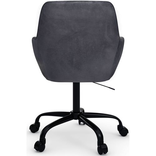 Perry2-fauteuil De Bureau En Velours Anthracite