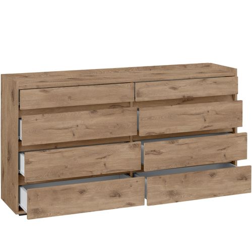 Kosmo - Buffet Avec 8 Tiroirs En Effet Chêne