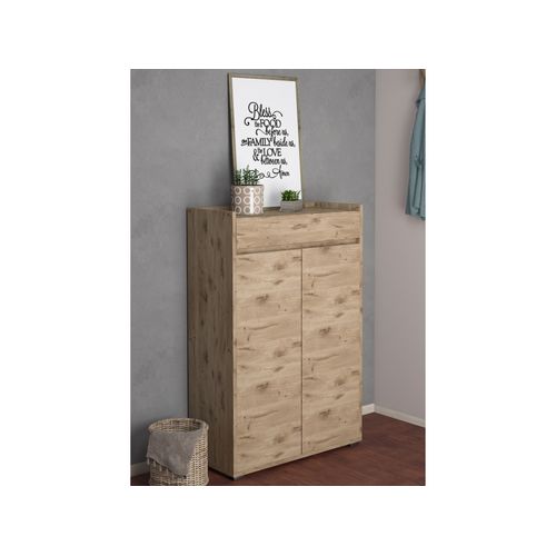 Kosmo - Meuble à Chaussures Avec 2 Portes En Effet Chêne