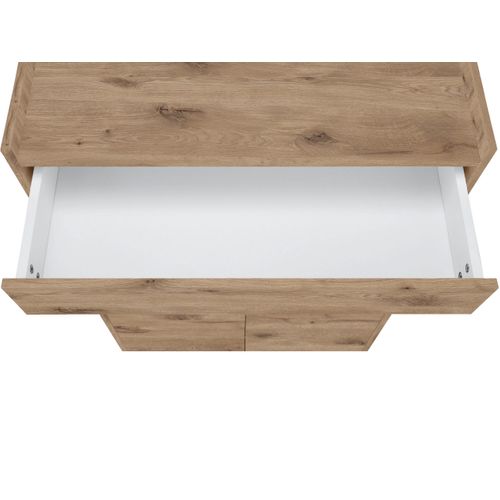 Kosmo - Meuble à Chaussures Avec 2 Portes En Effet Chêne