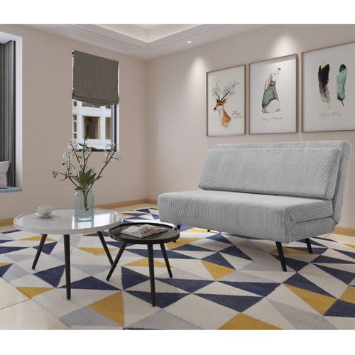 Mallory-  Canapé lit 140 Tissu Gris