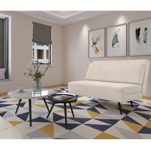 Mallory- Canapé lit 140 Tissu Crème