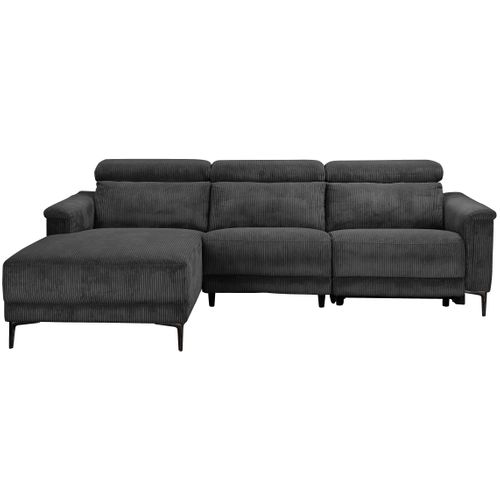 Lund-canapé 3 Places Avec 1 Relax Électrique En Tissu Anthracite