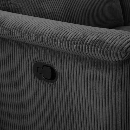 Lund-canapé D'angle 3 Places Avec Fonction Manuelle En Tissu Anthracite