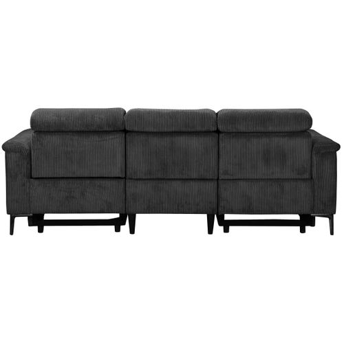 Lund-canapé 3 Places Avec 2 Relax Manuels En Velours Côtelé Anthracite