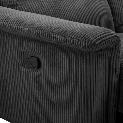 Lund-canapé 3 Places Avec 2 Relax Manuels En Velours Côtelé Anthracite