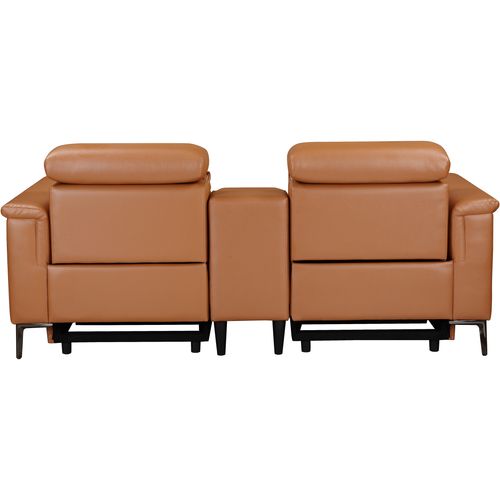 Lund-double Fauteuil à Bascule Électrique En Cuir Pu Couleur Cognac