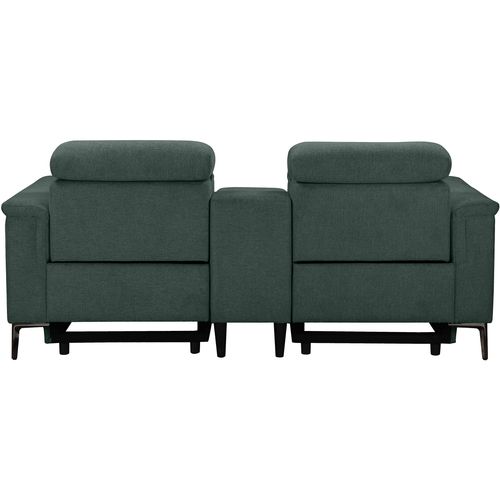 Lund-double Fauteuil à Bascule Électrique En Tissu Vert Foncé