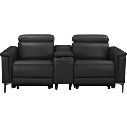 Lund-fauteuil Double Avec Fonction Électrique En Cuirpu Noir