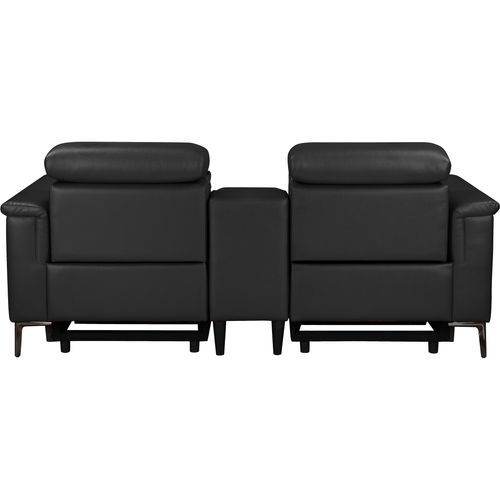Lund-fauteuil Double Avec Fonction Électrique En Cuirpu Noir