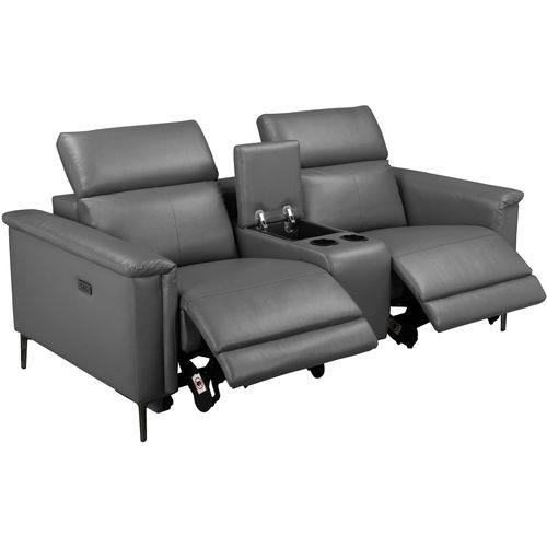 Lund-double Fauteuil Inclinable Avec Fonction Électrique En Pu Gris