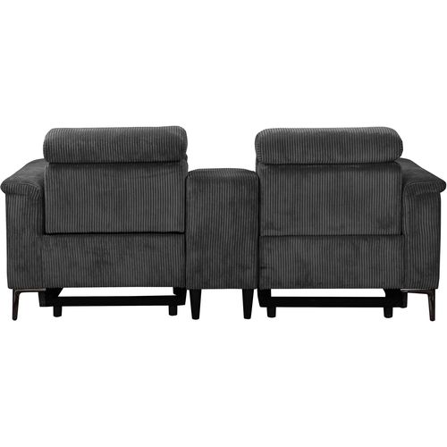 Lund-fauteuil De Repos Double Avec Fonction Manuelle En Velours Côtelé Anthracite