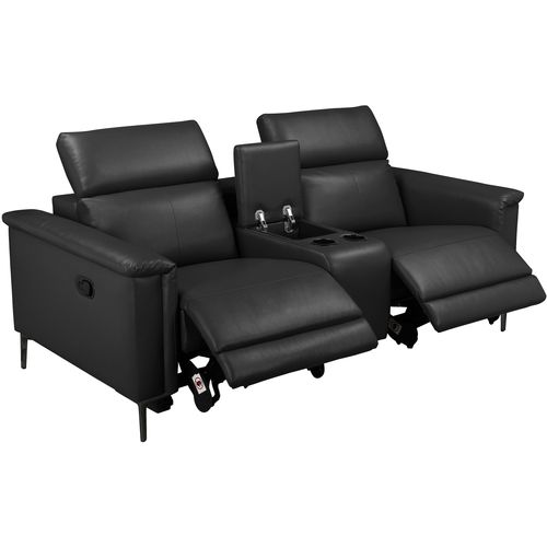 Lund-fauteuil Relax Double Avec Fonction Manuelle En Pu Noir