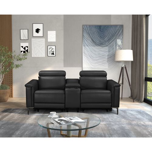 Lund-fauteuil Relax Double Avec Fonction Manuelle En Pu Noir