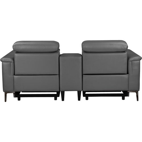 Lund-double Fauteuil à Bascule Manuel En Cuir Pu Gris