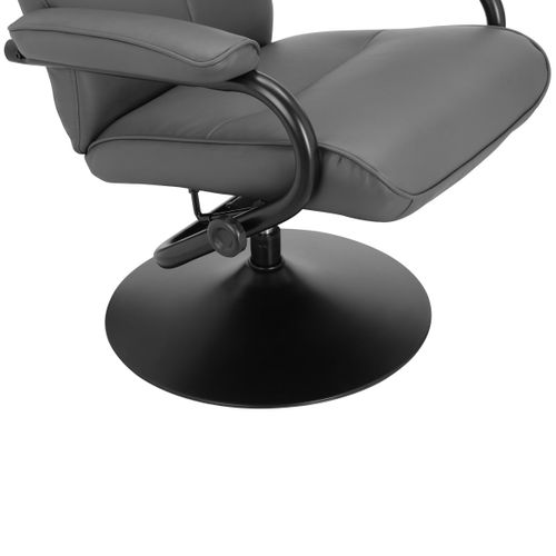 Istad-fauteuil Inclinable + Tabouret En Pu Gris