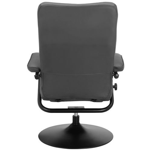 Istad-fauteuil Inclinable + Tabouret En Pu Gris