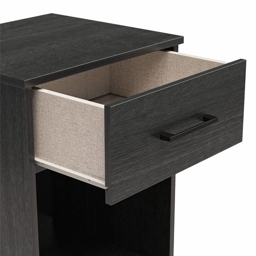 Brez - Table De Chevet Avec 1 Tiroir En Effet Chêne Noir