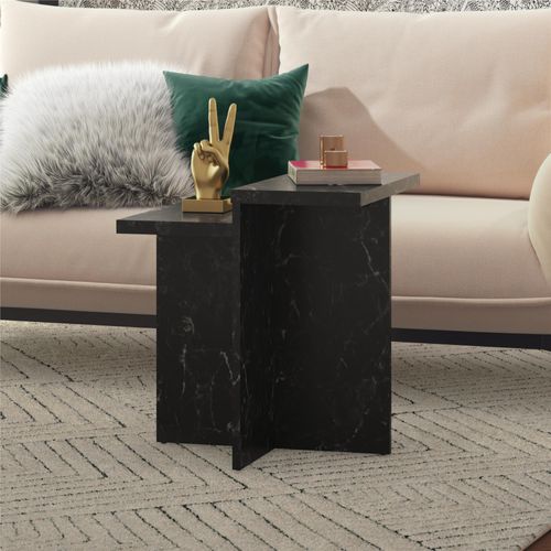 Brielle - Table Basse En Effet Marbre Noir