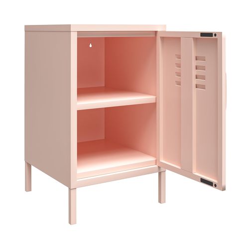 Bout De Canapé  Avec 1 Porte En Métal Rose