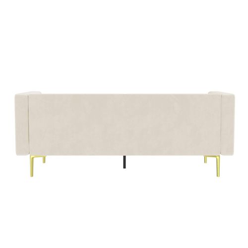 Marseille-canapé 3 Places En Velours Ivoire