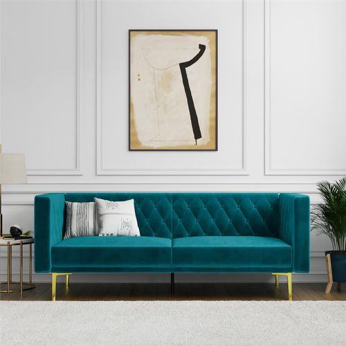 Marseille-canapé 3 Places En Velours Vert