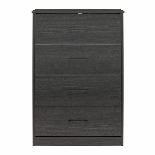 Brez-commode à 4 Tiroirs Aspect Chêne Noir