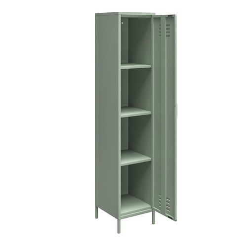 Mission District - Armoire Haute Avec 1 Porte En Métal Vert