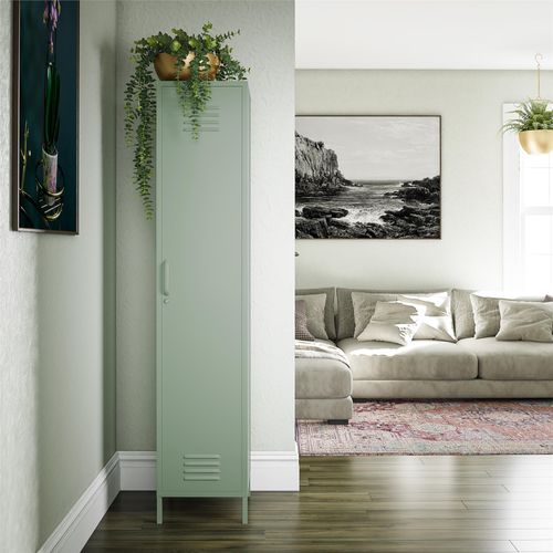 Mission District - Armoire Haute Avec 1 Porte En Métal Vert