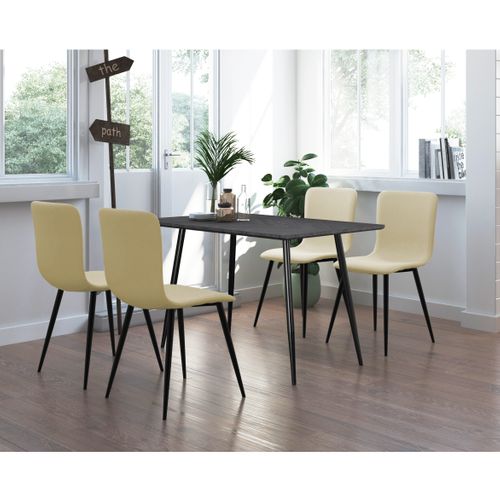 Monza-table à Manger 120 Fishbone Chêne Gris Noir