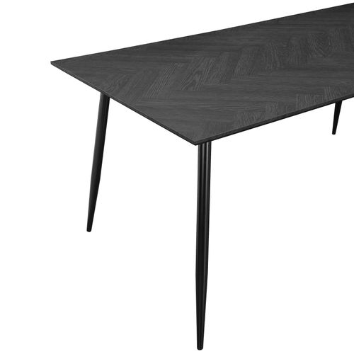 Monza-table à Manger 120 Fishbone Chêne Gris Noir