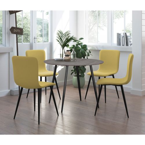 Monza - Table à Manger En Effet Chevrons/aspect Chêne 4 Personnes D100