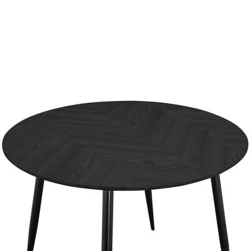 Monza-table à Manger En Effet Chevrons/aspect Chêne Gris 4 Personnes D100
