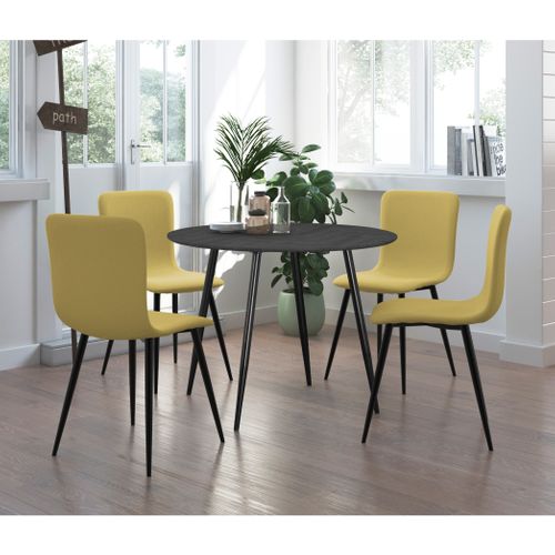 Monza-table à Manger En Effet Chevrons/aspect Chêne Gris 4 Personnes D100