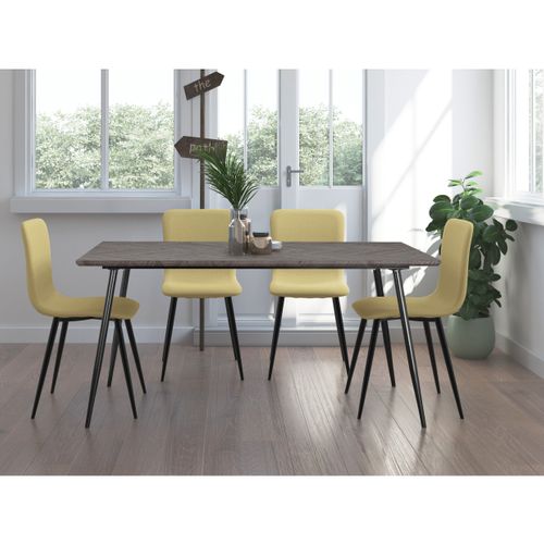 Monza - Table à Manger En Effet Chevrons/aspect Chêne 8 Personnes L160