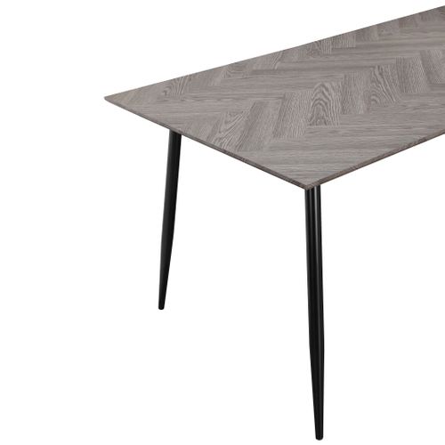 Monza - Table à Manger En Effet Chevrons/aspect Chêne 8 Personnes L160