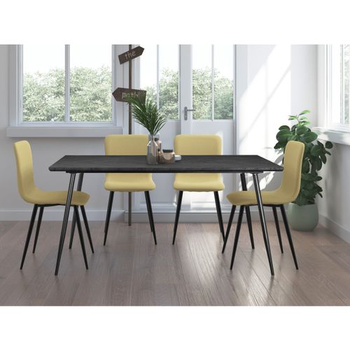 Monza - Table à Manger En Effet Chevrons/aspect Chêne Gris 8 Personnes L160