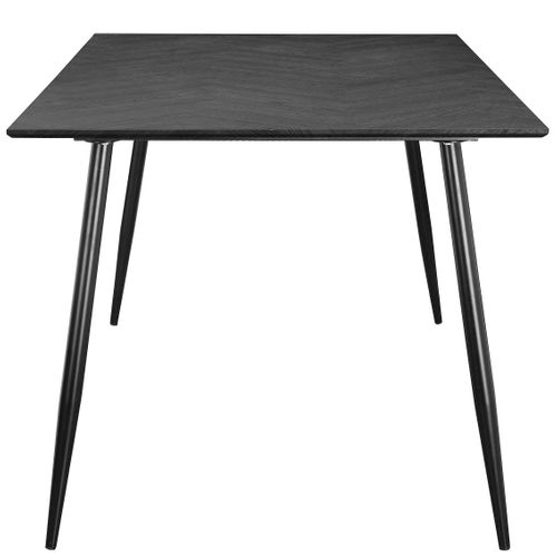 Monza - Table à Manger En Effet Chevrons/aspect Chêne Gris 8 Personnes L160
