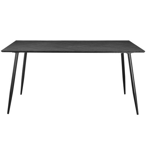 Monza - Table à Manger En Effet Chevrons/aspect Chêne Gris 8 Personnes L160