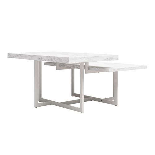 Brielle - Table Basse En Effet Marbre Blanc